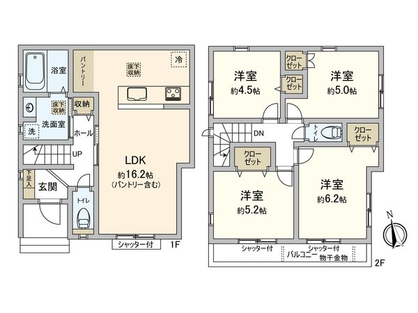 府中市日新町三丁目 戸建 I号棟 間取図(平面図) 府中市日新町三丁目 戸建 I号棟 間取図(平面図)