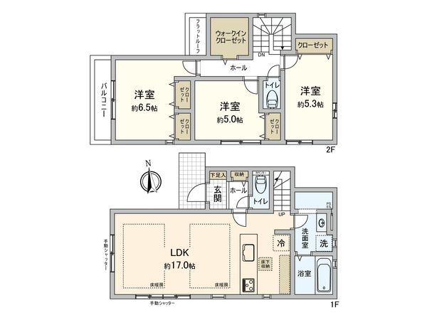 府中市朝日町1丁目 新築戸建 4号棟 間取図(平面図)