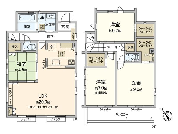 府中市押立町5丁目 1号棟 間取図(平面図) 府中市押立町5丁目 1号棟 間取図(平面図)