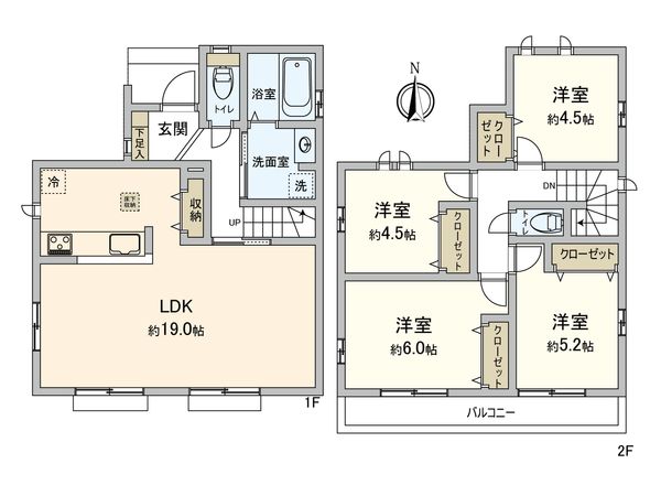府中市日新町3丁目 戸建 C号棟 間取図(平面図)