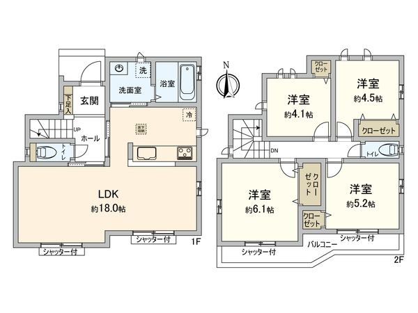 府中市日新町3丁目 戸建 D号棟 間取図(平面図)