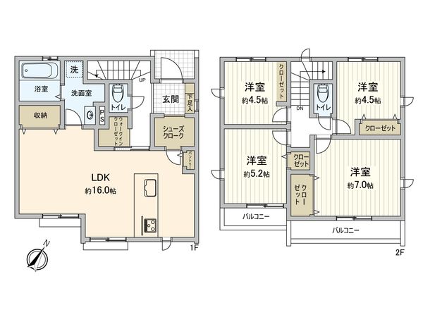 府中市是政2丁目 戸建 4号棟 間取図(平面図)