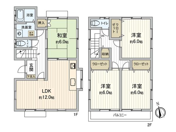 府中市押立町4丁目 戸建 間取図(平面図) 府中市押立町4丁目 戸建 間取図(平面図)
