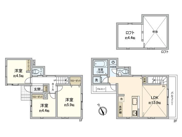 府中市押立町5丁目 新築戸建 間取図(平面図)