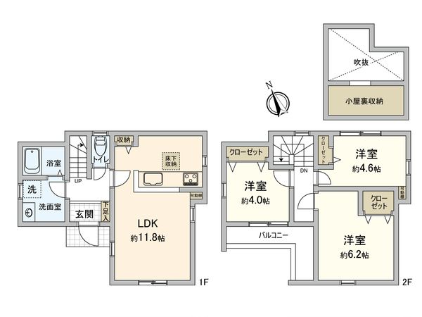府中市朝日町1丁目 新築戸建 間取図(平面図)