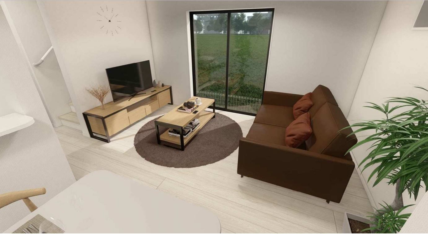 ※画像は実際の室内図面および間取り図をもとにCGにて再現した「家具置きイメージ」であり、テーブル、ソファーその他家具等はCGとなります。