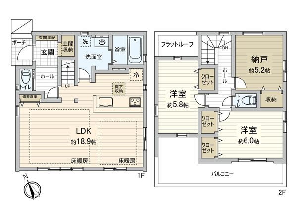 府中市四谷3丁目 戸建 間取図(平面図) 府中市四谷3丁目 戸建 間取図(平面図)