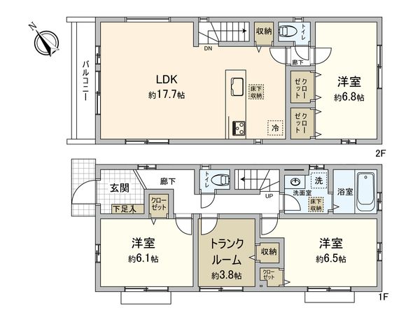 府中市四谷1丁目 新築戸建 間取図(平面図)