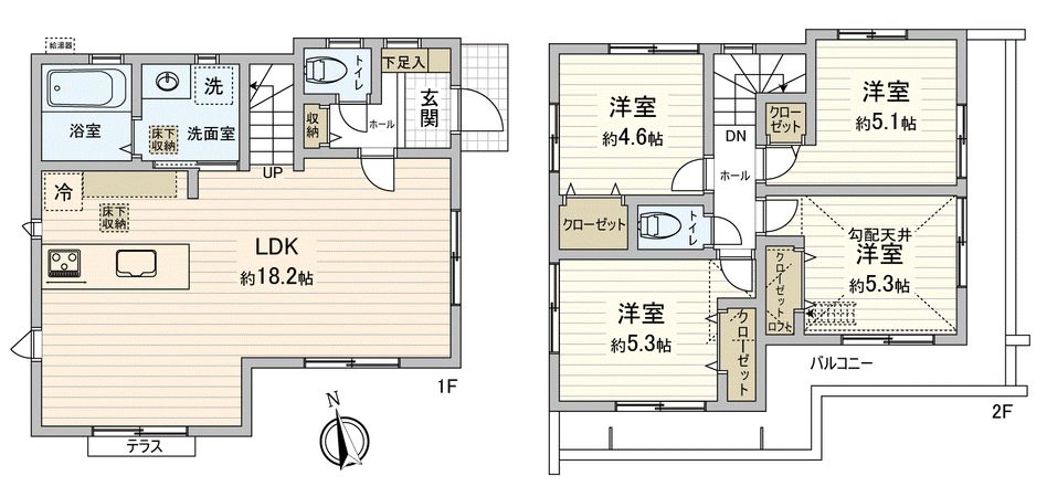 府中市紅葉丘3丁目 新築戸建 間取図(平面図)