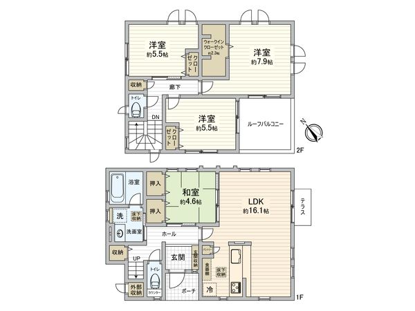 稲城市長峰2丁目 中古戸建 間取図(平面図) 稲城市長峰2丁目 中古戸建 間取図(平面図)