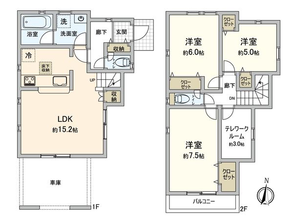 府中市矢崎町4丁目 新築戸建 間取図(平面図)