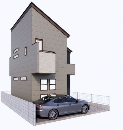 府中市分梅町5丁目 新築戸建 外観パース図 府中市分梅町5丁目 新築戸建 外観パース図