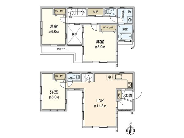府中市紅葉丘2丁目 戸建 間取図(平面図) 府中市紅葉丘2丁目 戸建 間取図(平面図)
