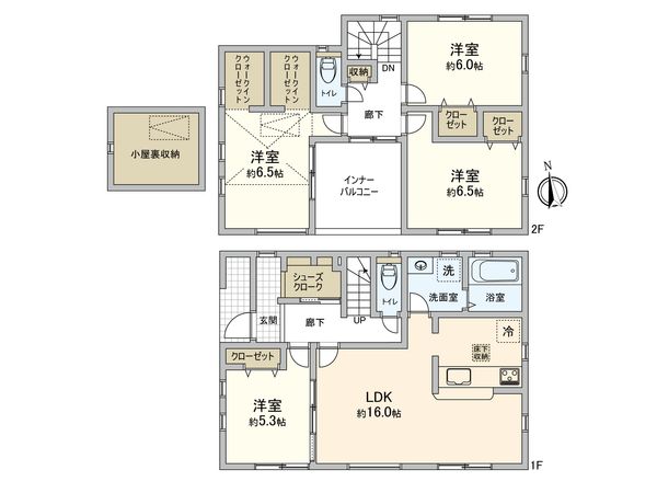 府中市西府町1丁目 新築戸建 1号棟 間取図(平面図) 府中市西府町1丁目 新築戸建 1号棟 間取図(平面図)