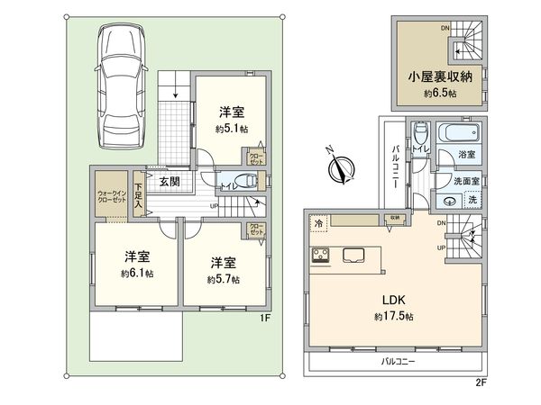 府中市浅間町3丁目 新築戸建 間取図(平面図)