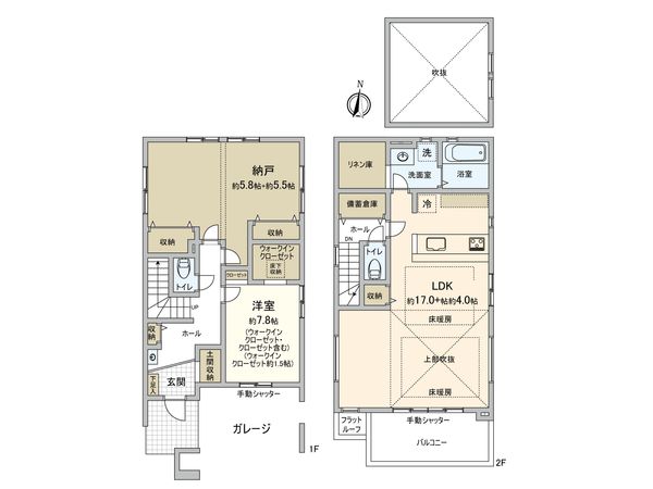 府中市本町2丁目 新築戸建 1号棟 間取図(平面図) 府中市本町2丁目 新築戸建 1号棟 間取図(平面図)