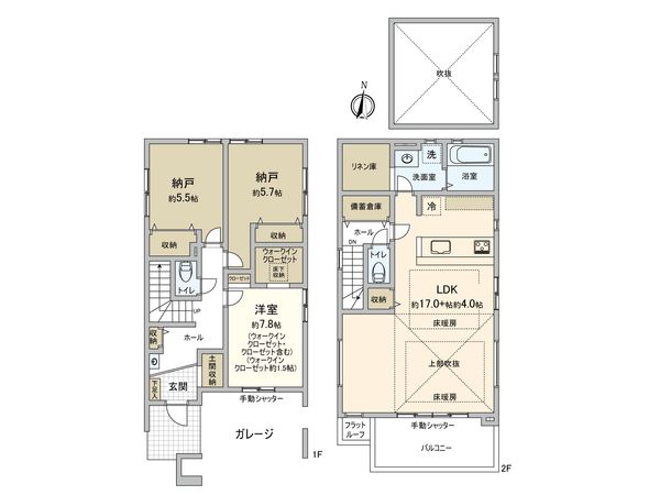 府中市本町2丁目 新築戸建 2号棟 間取図(平面図) 府中市本町2丁目 新築戸建 2号棟 間取図(平面図)