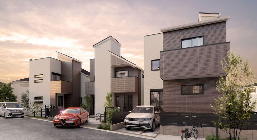 府中市是政3丁目 新築戸建 6号棟 外観パース図 府中市是政3丁目 新築戸建 6号棟 外観パース図
