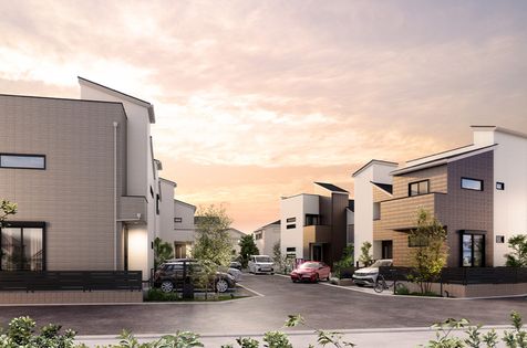 府中市是政3丁目 新築戸建 6号棟 外観パース図