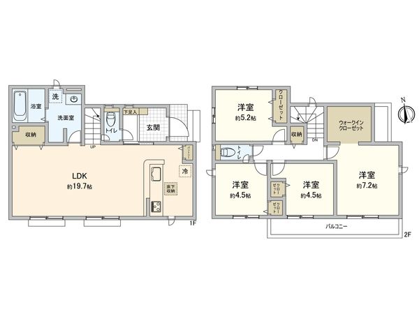 府中市小柳町4丁目 2号棟 間取図(平面図) 府中市小柳町4丁目 2号棟 間取図(平面図)