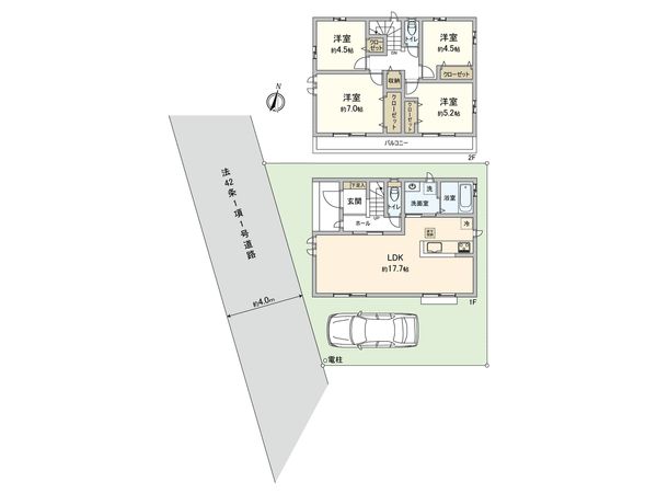 府中市日新町3丁目 新築戸建 C号棟 間取図(平面図) 府中市日新町3丁目 新築戸建 C号棟 間取図(平面図)