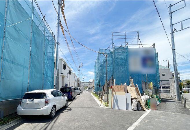 府中市四谷3丁目 新築戸建 H号棟 前面道路含む外観 府中市四谷3丁目 新築戸建 H号棟 前面道路含む外観