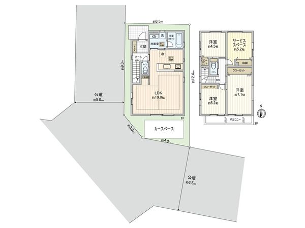 府中市若松町4丁目 新築戸建1号棟 間取図(平面図)