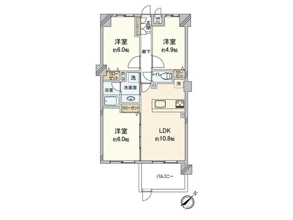 レーヴステージ府中緑町 間取図(平面図) レーヴステージ府中緑町 間取図(平面図)