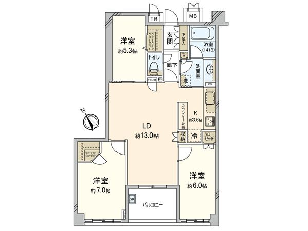 リビオ武蔵野台ヴェールフィーネ 間取図(平面図) リビオ武蔵野台ヴェールフィーネ 間取図(平面図)