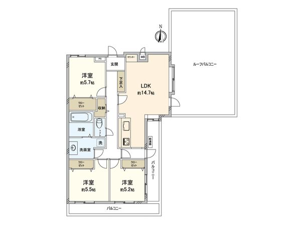 アンソレイユ国分寺 間取図(平面図) 間取図(平面図)