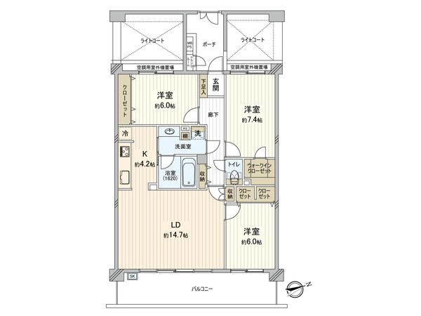 クリオ府中白糸台壱番館 間取図(平面図) クリオ府中白糸台壱番館 間取図(平面図)
