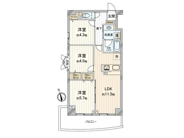 朝日パリオ国分寺 間取図(平面図) 朝日パリオ国分寺 間取図(平面図)