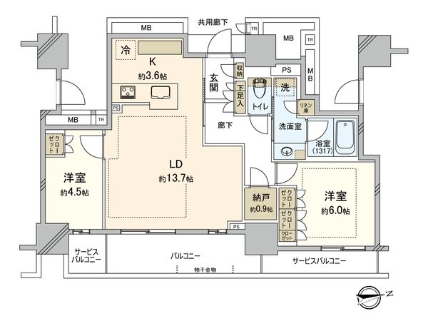 Brillia聖蹟桜ヶ丘BLOOMING TERRACE 間取図(平面図) Brillia聖蹟桜ヶ丘BLOOMING TERRACE 間取図(平面図)