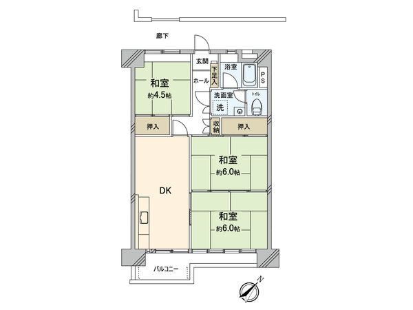 府中住吉町住宅 2号棟 間取図(平面図) 府中住吉町住宅 2号棟 間取図(平面図)