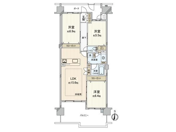 エルフォレスト ビューウイング棟 間取図(平面図)