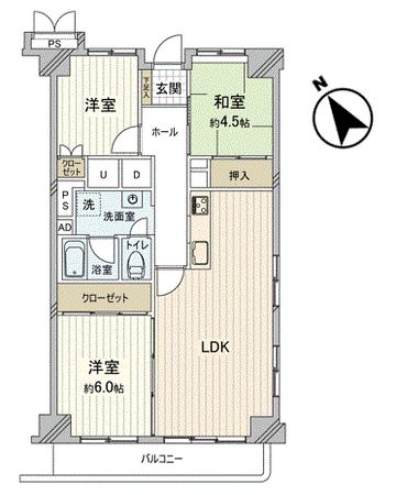 多摩稲城マンション A棟 間取図(平面図) 多摩稲城マンション A棟 間取図(平面図)