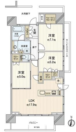 プラウドタワー府中寿町 間取図(平面図) プラウドタワー府中寿町 間取図(平面図)