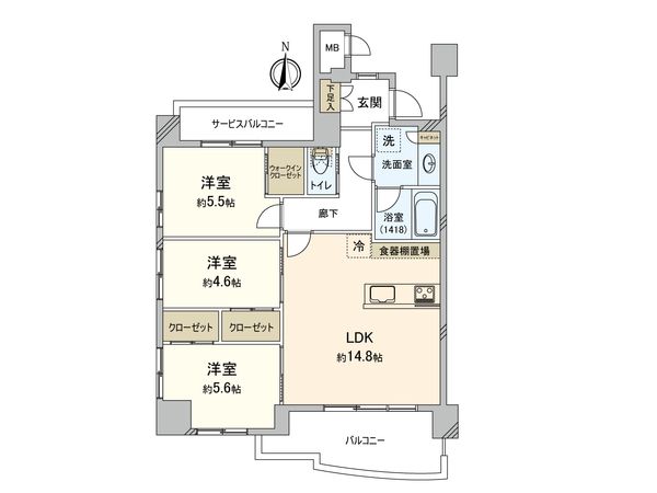 ミオカステーロ府中紅葉丘 間取図(平面図)