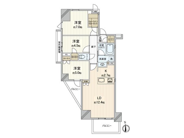 プレシス府中リヴェスタ 間取図(平面図) 間取図(平面図)