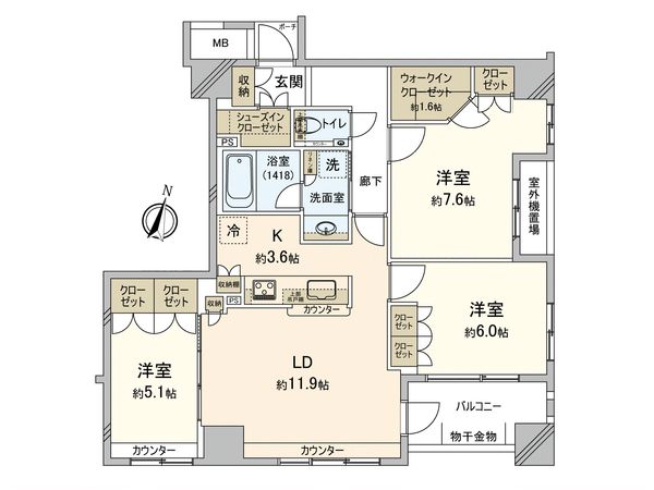 アトラス府中エクシード 間取図(平面図)