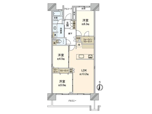 府中グリーンハイツ 2号棟 間取図(平面図) 間取図(平面図)