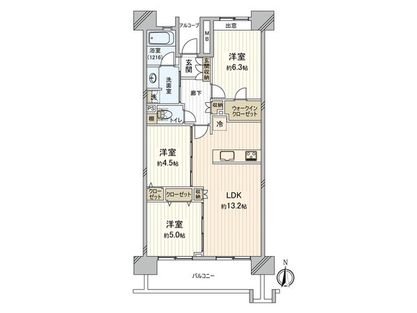 府中グリーンハイツ 2号棟 間取図(平面図)