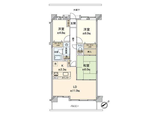 聖蹟桜ヶ丘和田ハウス S棟 間取図(平面図)