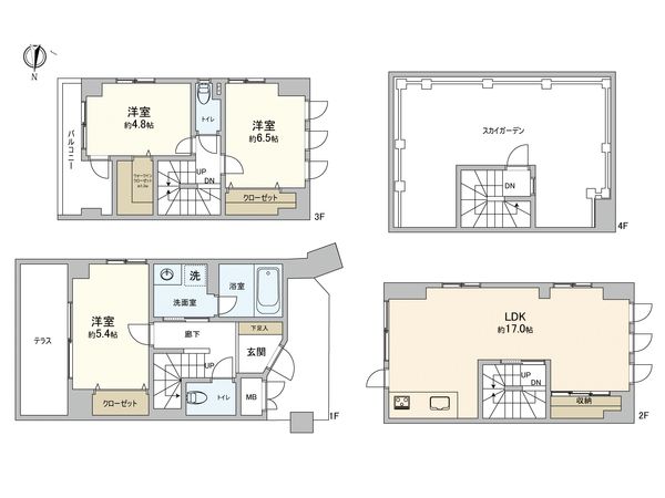 ウィンドステージ府中 E棟 間取図(平面図) ウィンドステージ府中 E棟 間取図(平面図)