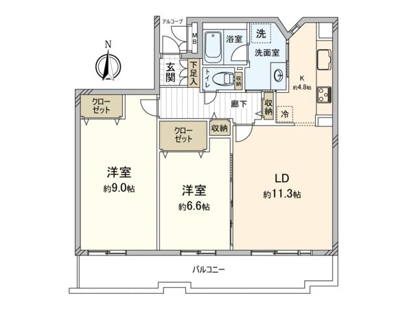 ビスタセーレ向陽台 4号棟 間取図(平面図)