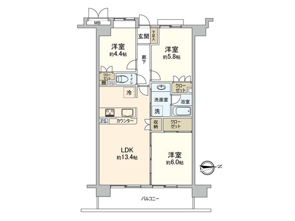 リーベスト府中多摩川 間取図(平面図) リーベスト府中多摩川 間取図(平面図)