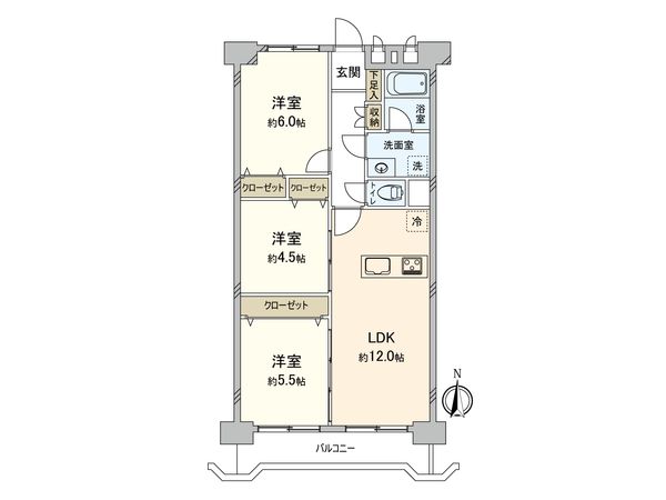 稲城ハイコーポ 間取図(平面図) 稲城ハイコーポ 間取図(平面図)