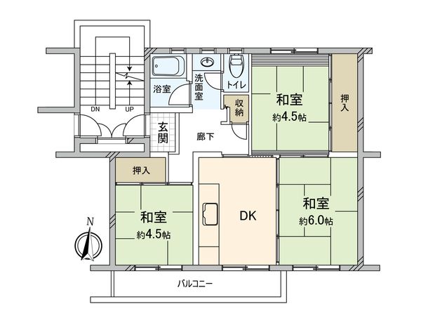 車返団地 1-11号棟 間取図(平面図) 車返団地 1-11号棟 間取図(平面図)