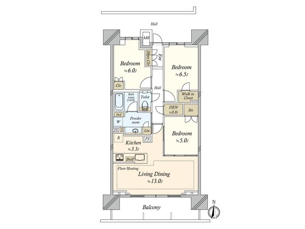 プラウドタワー府中寿町 間取図(平面図) プラウドタワー府中寿町 間取図(平面図)