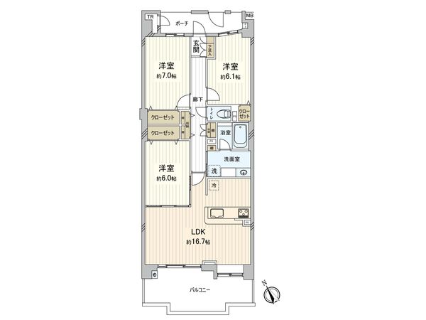 エルフォレスト ガーデンウイングD棟 間取図(平面図) エルフォレスト ガーデンウイングD棟 間取図(平面図)